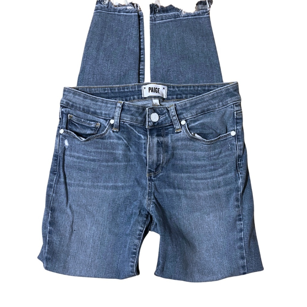 PAIGE Women's Cropped Ankle Jeans in Denim Blue